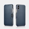 iPhone Xs max - iCarer Luxury Series Flip Case blau RIXS04
