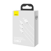 Baseus - Serie Superior - Cavo di ricarica rapida USB a M+L+C, 3,5A 1,5m, bianco (CAMLTYS-02) – Bild 9