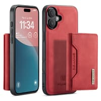 iPhone 13 Mini - DG.MING Back Case, aspect cuir, porte-cartes & fermeture magnétique, Housse de protection, Rouge – Bild 2