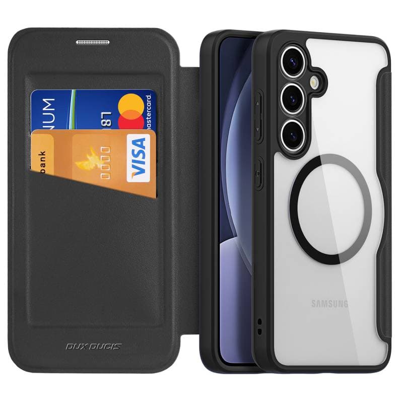 Galaxy S25 Plus - Dux Ducis Skin X Pro Series mit Magsafe und Portmonnaie in Schwarz