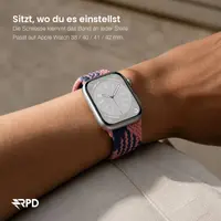 RPD Magnos Magnet Armband Nylon Geflochten für Apple Watch 38/40/41/42mm - Z-Muster Blau/Rosa – Bild 4