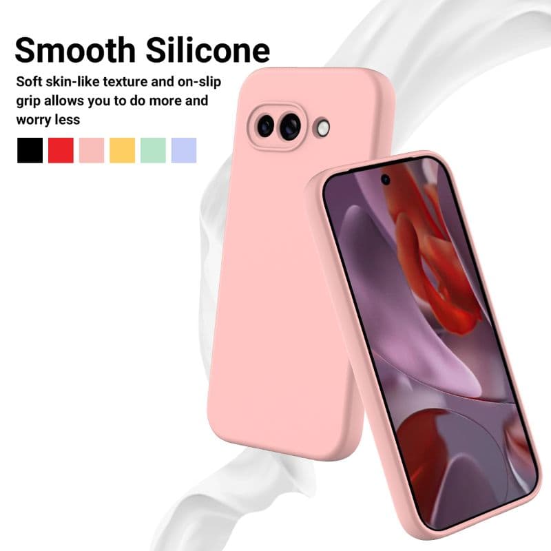 Google Pixel 9a custodia in silicone rosa – 4