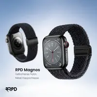 RPD Magnos Cinturino Magnetico Nylon per Apple Watch 38/40/41/42mm - Nero Metallico – Bild 5