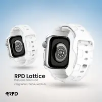 RPD Lattice Silicone Strap Plaid Pattern for Apple Watch 38/40/41/42mm - White – Bild 5