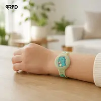 AirTag Armband - RPD Silikon-Armband, geschwungenes Design (Dinosaurier), Grün – Bild 4