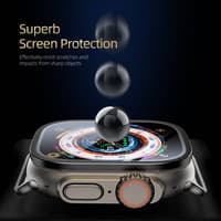Apple Watch Ultra 1/2 49 mm - Pellicola protettiva in vetro temperato DUX, resistente ai graffi 9H, nero – Bild 5