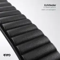 RPD Aurum Lederarmband Magnet Premium für Apple Watch 38/40/41/42mm - Schwarz – Bild 2