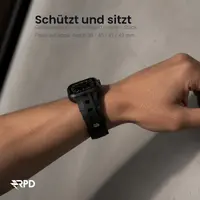 RPD Lattice Silikonarmband Karo-Muster für Apple Watch 38/40/41/42mm - Schwarz – Bild 4
