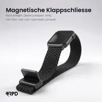 RPD Magnos Magnet Armband Nylon Geflochten für Apple Watch 44/45/46/49mm - Schwarz – Bild 3