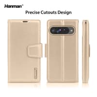 Google Pixel 10 / 10 Pro - Hanman Mill Flip Case mit 3 Kartenfächern, gold – Bild 1