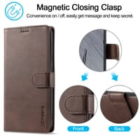 Google Pixel 10 / 10 Pro - LC.IMEEKE Wallet Etui mit 3 Kartenfächern & Magnetverschluss, Braun – Bild 5