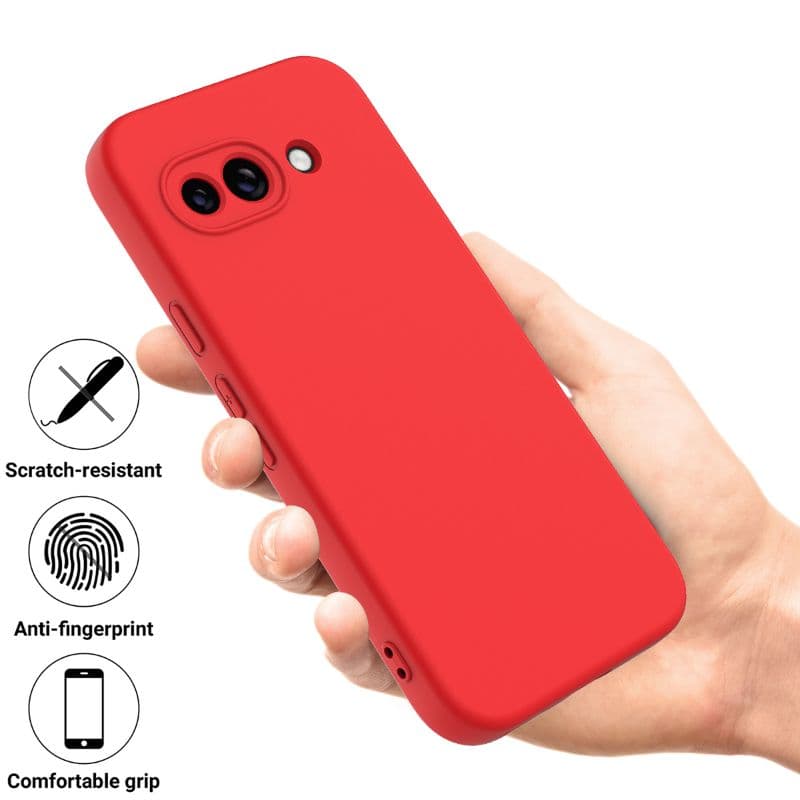 Google Pixel 9A - Custodia protettiva in silicone, rosso – 4