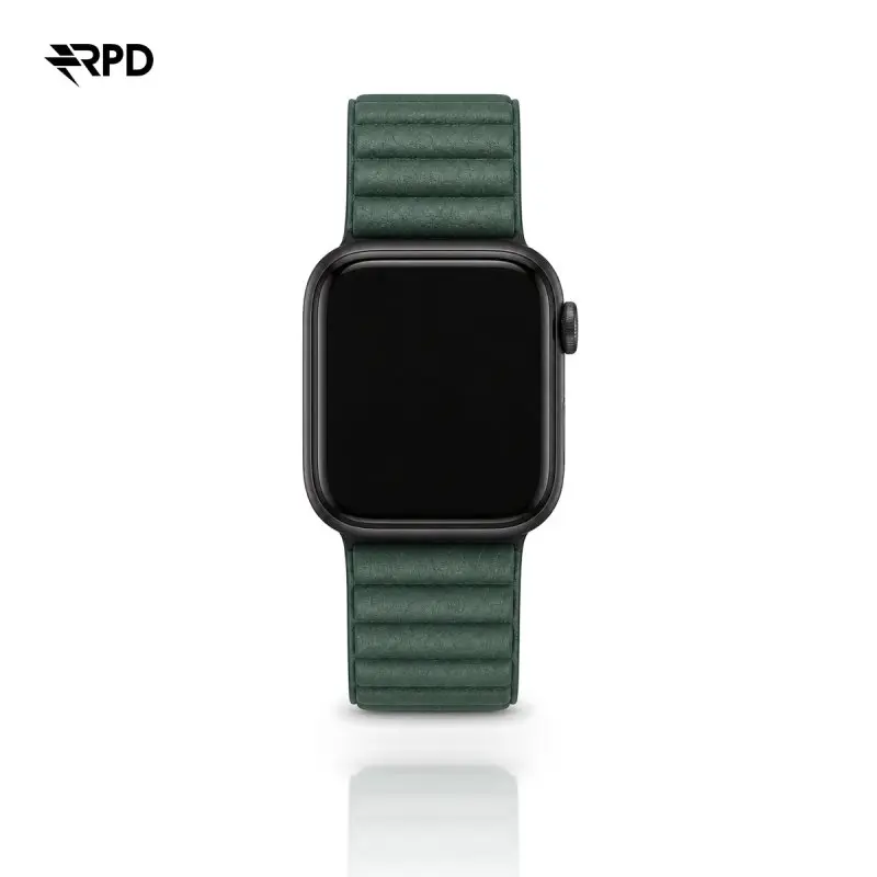 RPD Aurum Lederarmband Magnet Premium für Apple Watch 38/40/41/42mm - Olivgrün