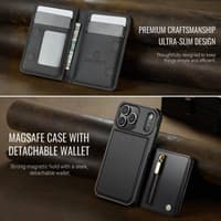 iPhone 17 Pro Max - Jeehood Magsafe, magnetic wallet, stand function, zipper, black – Bild 8