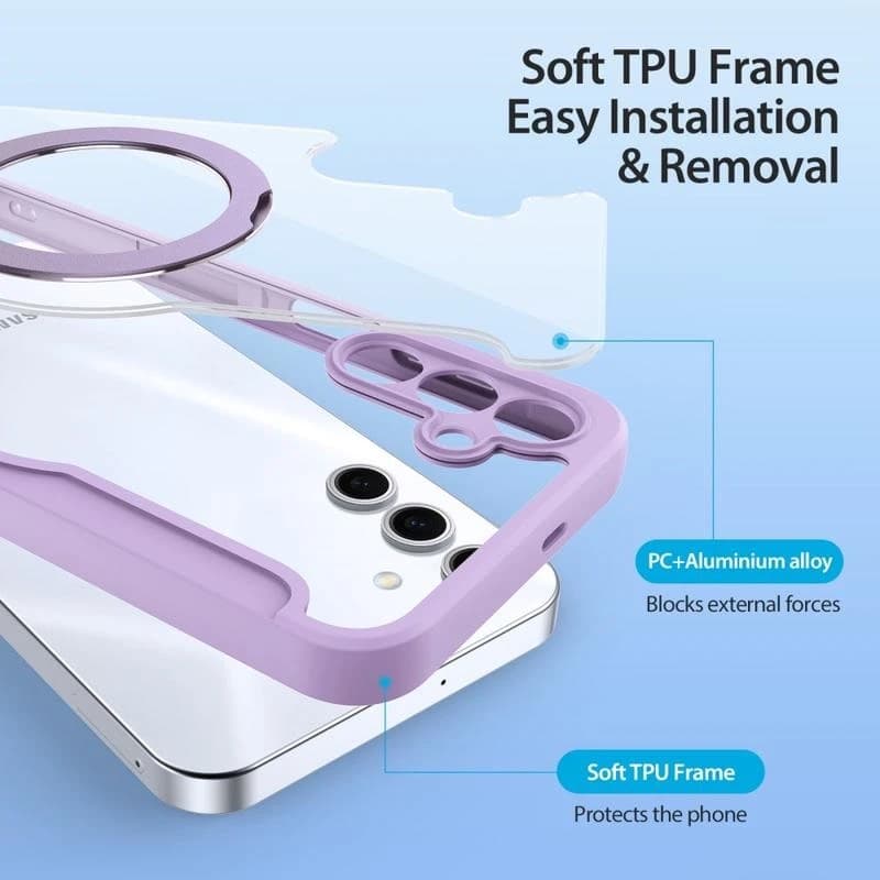 Samsung Galaxy S25 - Dux Skin X Pro Serie mit 360 Grad Ring Stand, Violett – 3