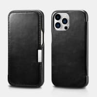 iPhone 15 - iCarer Vintage genuine leather flip case black (WMI15230613-BK) – Bild 1