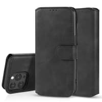 iPhone 12 Pro Max - DG.MING Étui à rabat vintage, 3 emplacements pour cartes, fermeture magnétique, noir – Bild 3
