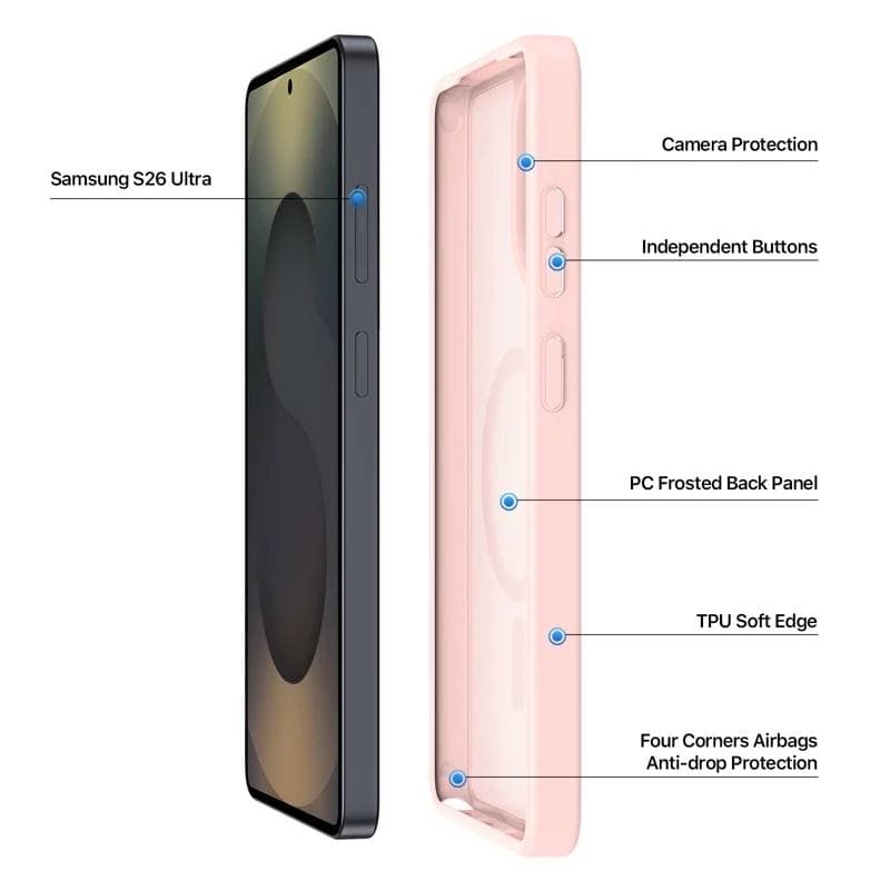 Samsung Galaxy S26 Ultra - Dux Ducis Yind Series with Magsafe in light pink – 4