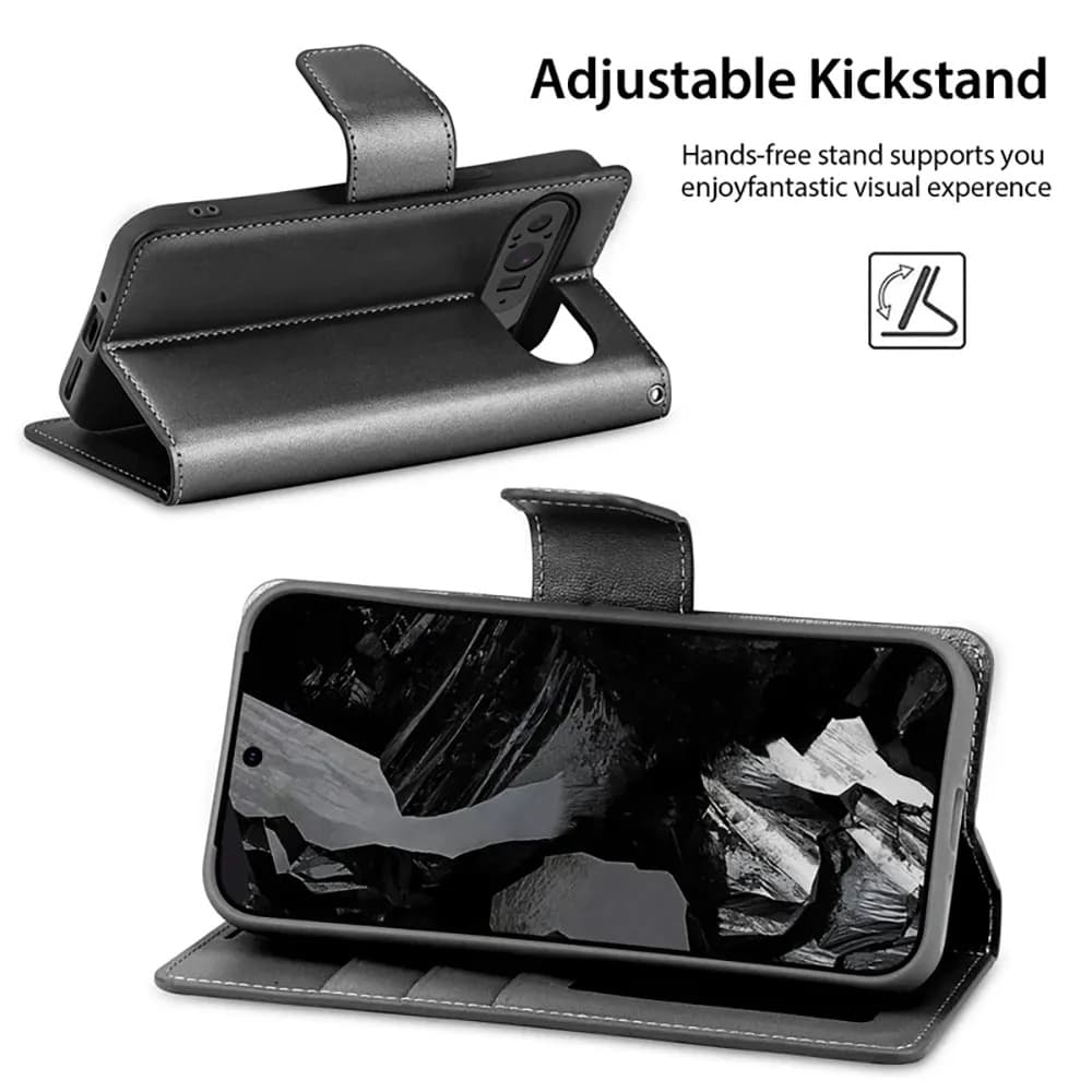 Google Pixel 10 / 10 Pro - Hanman Mill Flip Case mit 3 Kartenfächern, schwarz – 4