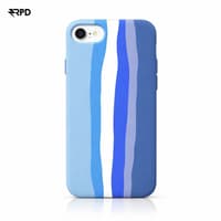 iPhone 7/8/SE/SE 2022 - Custodia in silicone Blue Rainbow - motivo arcobaleno, blu – Bild 1