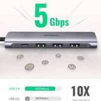 Ugreen - USB-C Hub 5-in-1 (4x USB-A + HDMI) (CM136 / 70495), gray/black – Bild 6