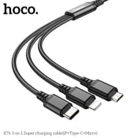 Hoco X76 3-in-1 Super cavo di ricarica (iP+Type-C+Micro), nero – Bild 2