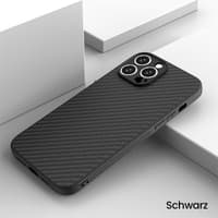 iPhone 15 Plus - Robustes TPU-Case mit Carbon-Optik, Schwarz – Bild 3