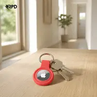 Étui de protection AirTag - RPD Housse en silicone souple avec anneau porte-clés, Rouge – Bild 5