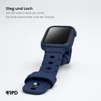 RPD Lattice Silikonarmband Karo-Muster für Apple Watch 38/40/41/42mm - Mitternachtsblau – Bild 3