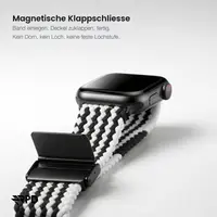 RPD Magnos Magnetic Strap Nylon Braided for Apple Watch 38/40/41/42mm - Z-Pattern Black/White – Bild 3