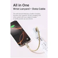 Cordino per cellulare ROCK R15 con funzione di ricarica - da USB-C a Lightning 27W, 30 cm, beige – Bild 4