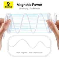 Baseus - PicoGo Series - Magnetic fast charging cable USB-C to USB-C, 240W 1m, moon white (P10376800211-00) – Bild 7