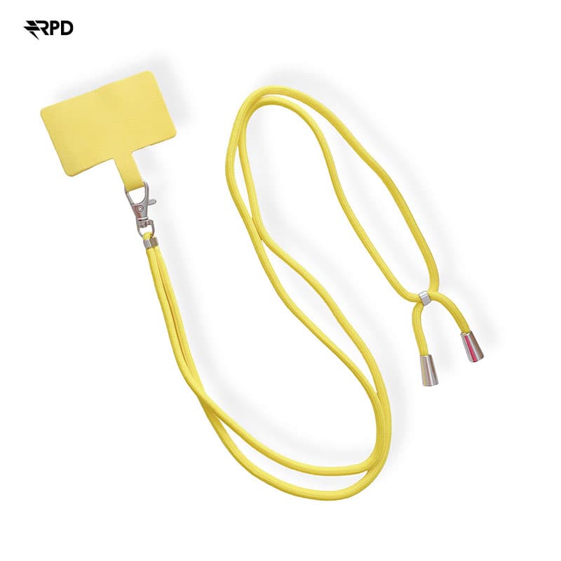 Handykette Universal Necklace mit Stoffband + Karte – kompatibel mit allen Smartphones, Gelb