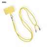 Cell phone chain universal necklace with fabric strap + card - compatible with all smartphones, yellow