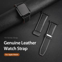 Apple Watch - DUX Gadget Series Bracelet de poignet en cuir véritable (42MM-49MM), version YA, Noir – Bild 5