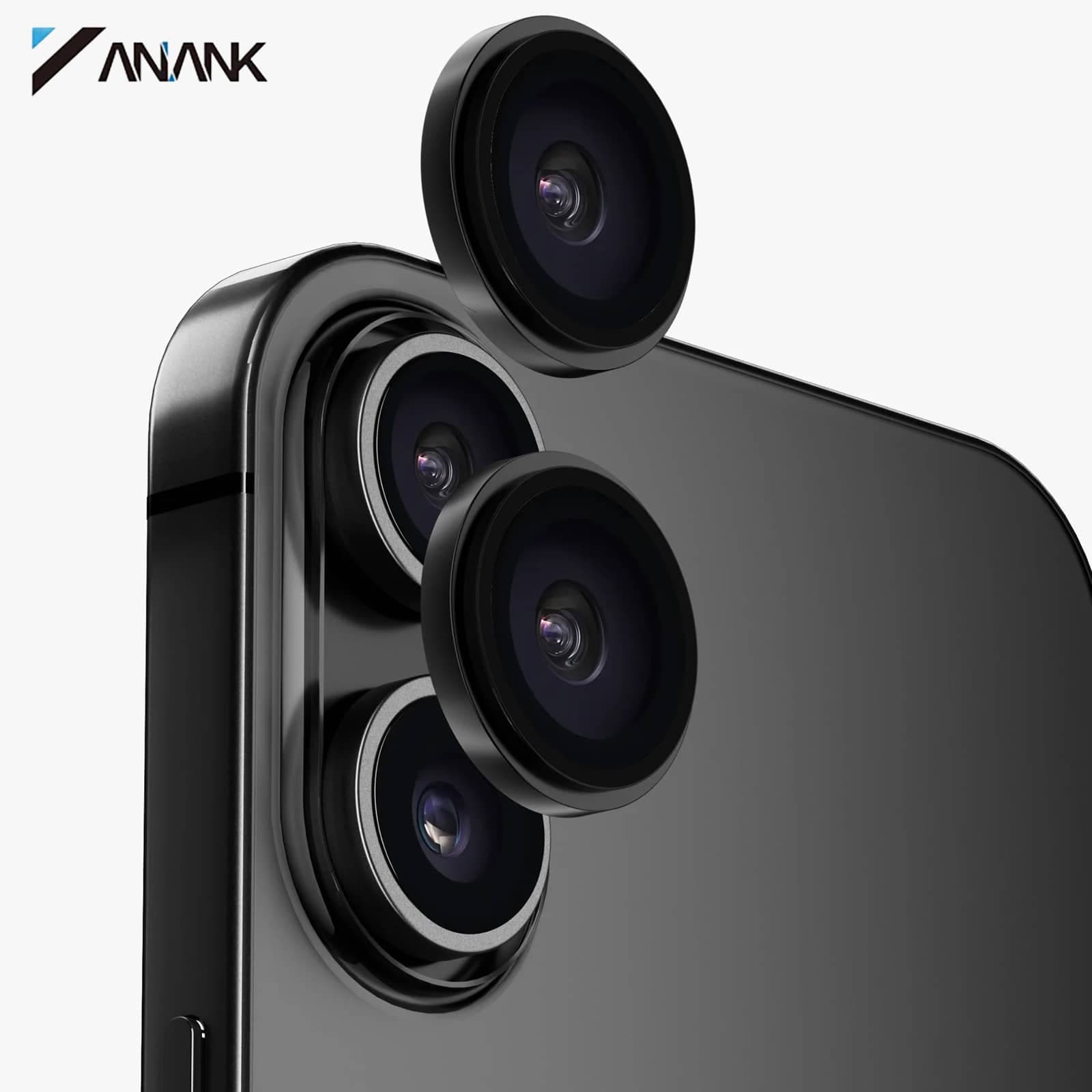 ANANK iPhone 17 - Rear camera armored glass - 99AR+ Corning Glass, Dual Lens protection, black