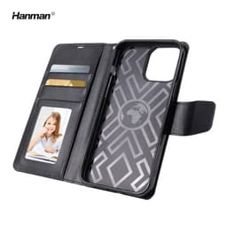 Apple iPhone 5/5S/SE (2016) - Hanman Mill Flip Case mit 3 Kartenfächern, schwarz – Bild 1