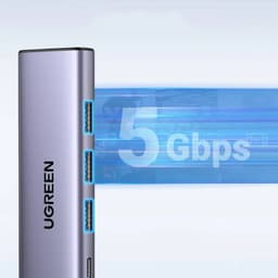 Ugreen - Hub USB-C 5-en-1 avec HDMI 4K@60Hz & 3x USB-A (CM511 / 15597), gris/noir – Bild 5