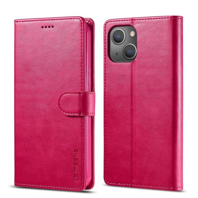 iPhone 13 Pro Max - LC.IMEEKE Etui portefeuille avec 3 fentes pour cartes & fermeture magnétique, rose