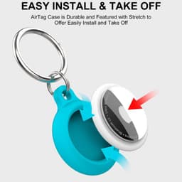 Set of 2 AirTag cases for the key ring - iCarer silicone case, turquoise (XYSK002-PK) – Bild 5