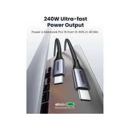 UGREEN - USB-C to USB-C 240W Fast Charging Gewobenes Kabel, US535 2m, Space Gray – Bild 4