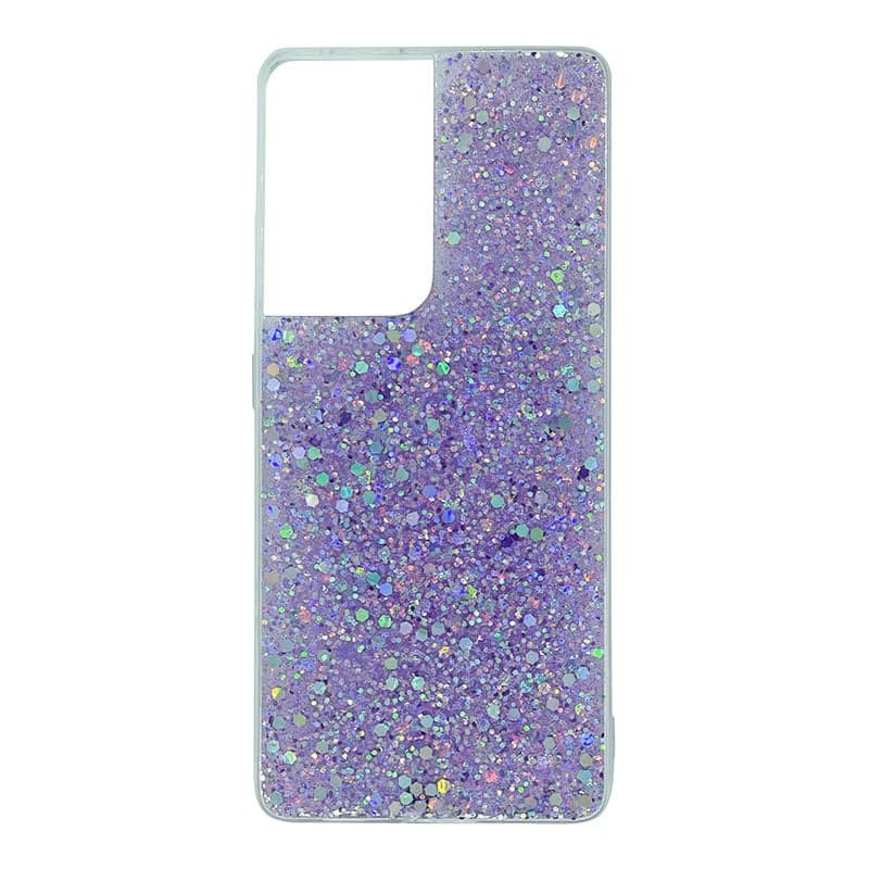 Samsung S21 custodia viola glitterata