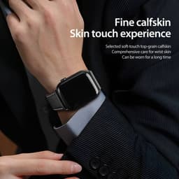 Apple Watch - DUX Gadget Series Bracelet de poignet en cuir véritable (42MM-49MM), version YA, Noir – Bild 6