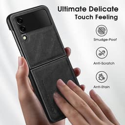 Samsung Galaxy Z Flip4 - Serie X-Level Earl con schermo pieghevole - Pelle nera – Bild 1