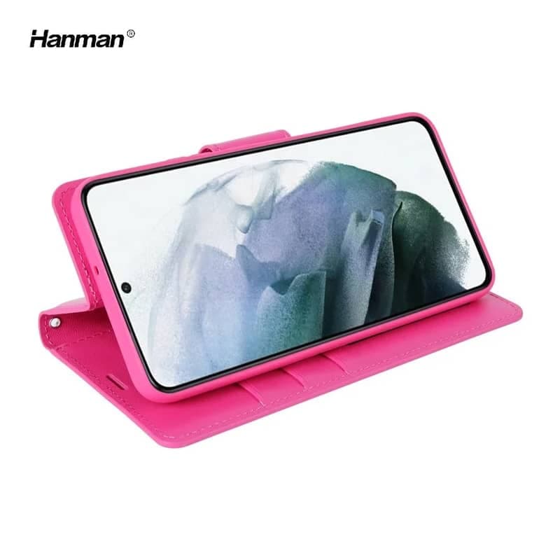 Samsung Galaxy S22 - Hanman Mill flip case with 3 card slots, pink – 3