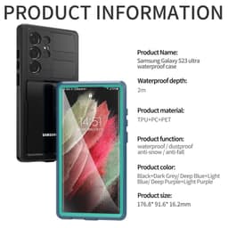 Samsung Galaxy S23 Ultra - Custodia impermeabile per esterni Redpepper IP68 Mars Series, nero – Bild 4