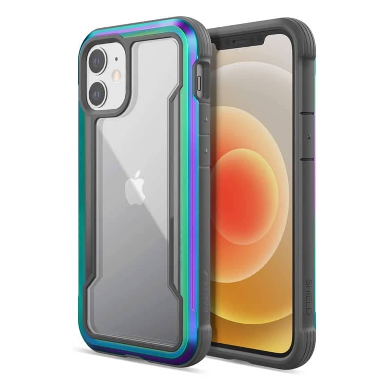 iPhone 12 Mini - Étui Raptic/X-Doria Defense Shield avec cadre coloré
