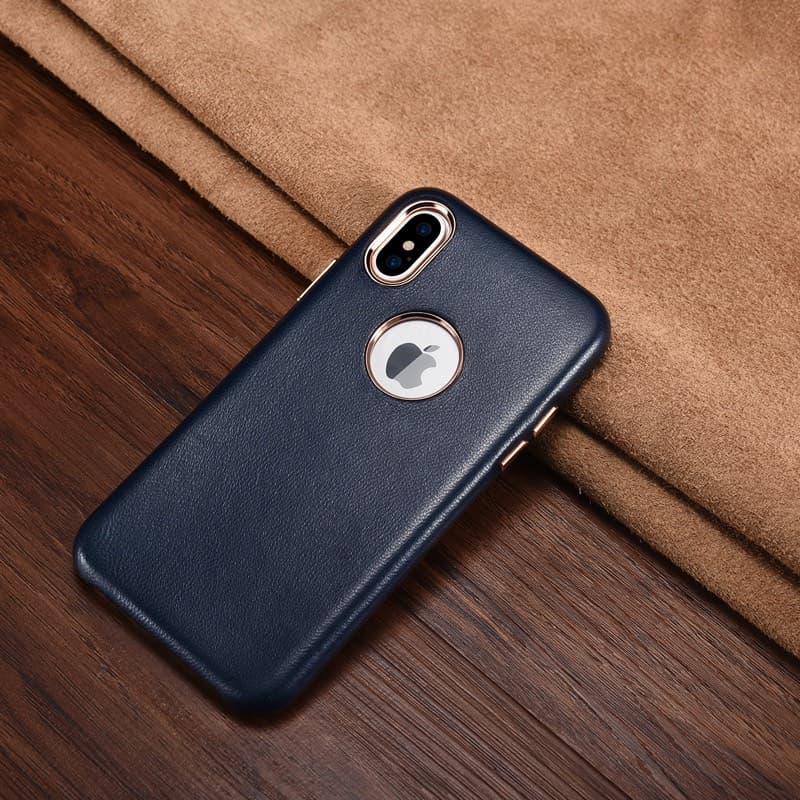 iPhone X/XS - Luxury Echtleder Xoomz XYPIX003-BU, dunkelblau – 4
