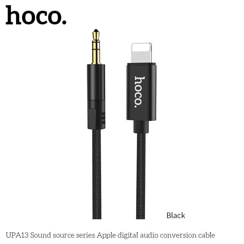 Hoco UPA13 Sound source series iPhone Lightning auf AUX Adapter, 1m, schwarz