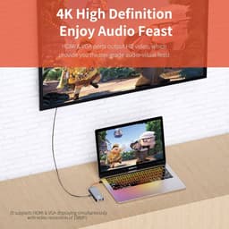 ROCK Hub 10-en-1 USB-C - HDMI, VGA, RJ45, 3×USB 3.0, lecteur de cartes, gris – Bild 5
